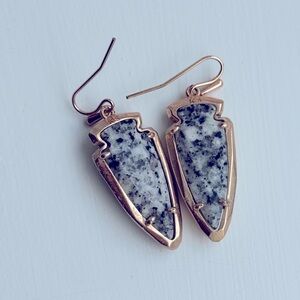 Kendra Scott Rose Gold and Gray Stone Earrings
